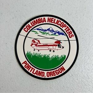 Columbia Helicopters Portland, Oregon Vintage Sticker Decal Circle 4”
